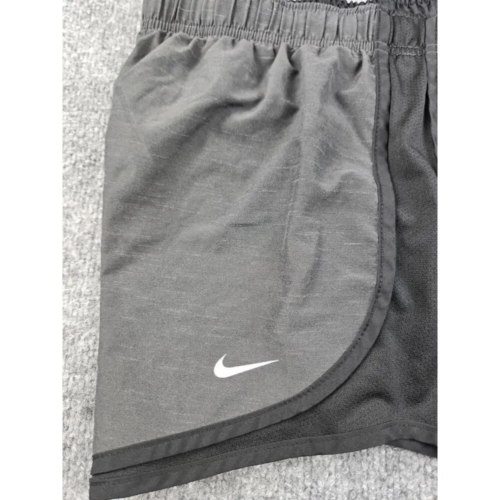 Nike Shorts Womens Adult Large‎ Black Swoosh Logo Running Athletic Shorts #648